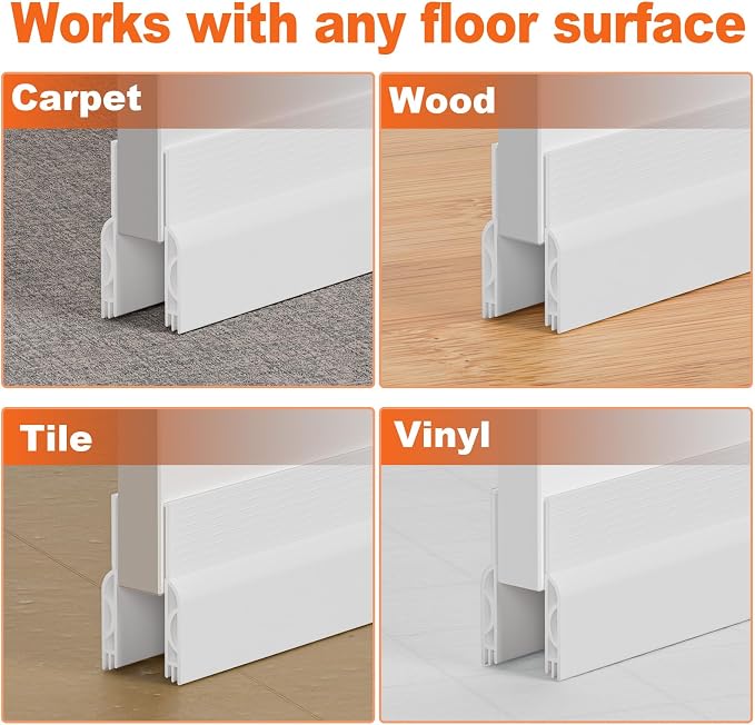 Door Draft Stopper, Door Sweep for Bottom of Door, Weather Stripping Door Seal - Image 9