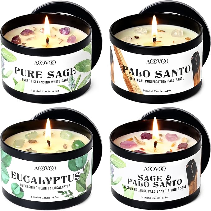 AOOVOO 4 Pack Spiritual Candles Set by AOOVOO