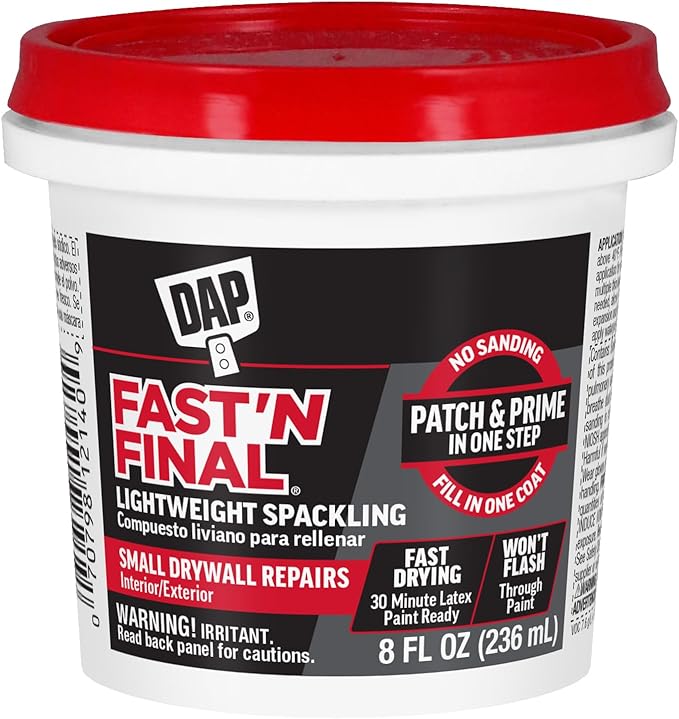 DAP Fast 'N Final Lightweight Spackling, 8 Oz by DAP