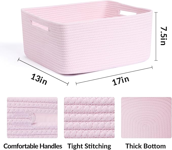 MiniArk Large Storage Baskets for Organizing, Baby Nursery, Toy Bins Box - Image 2