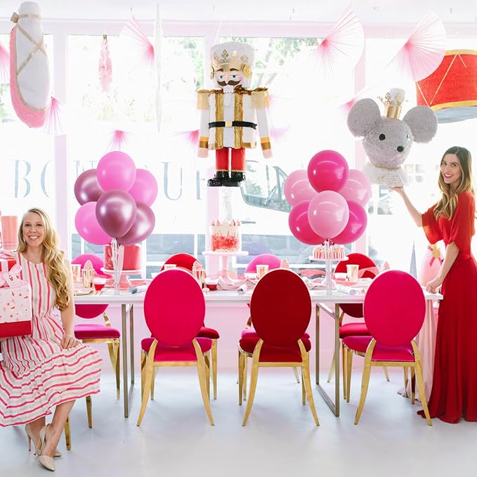 TONIFUL 4 Set Metallic Pink Balloon Stand Balloon Centerpiece - Image 5