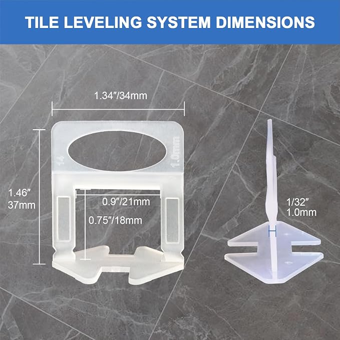 Tile Leveling System 2500pcs 1/32" Tile leveler Spacers Clips Tile Installation - Image 2