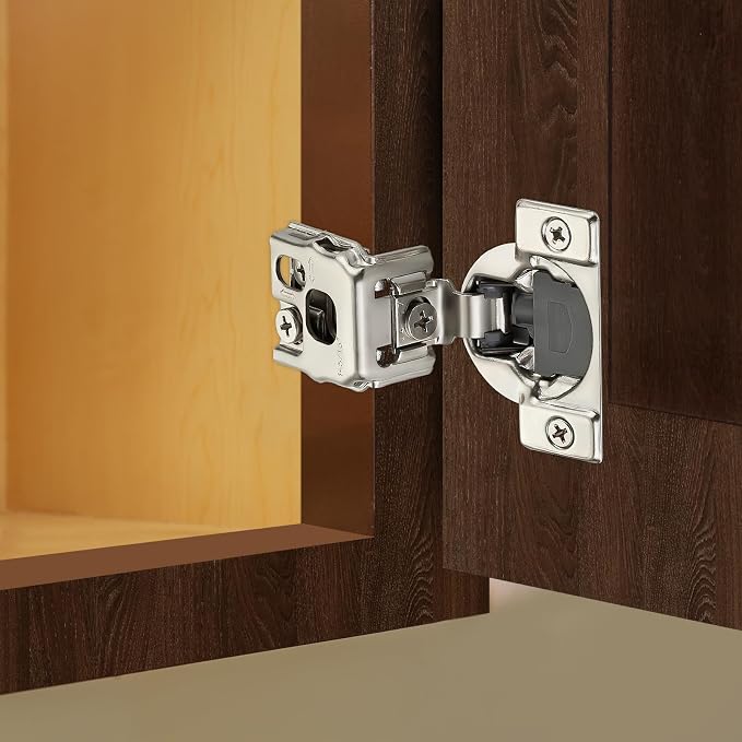 Satin Nickel Cabinet Hinges 1-1/2 Inch Overlay 10 Pack | Stainless Steel Build - Image 2