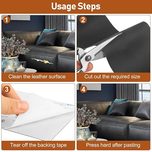 Self Adhesive Leather Repair Patch Tape 4x70 inch, Vinyl Repair Kit, Leather - Image 7