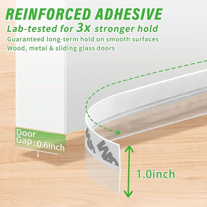 Weather Stripping Door Seal 100% Silicone, 33ft Strong Adhesive, Flexible - Image 4