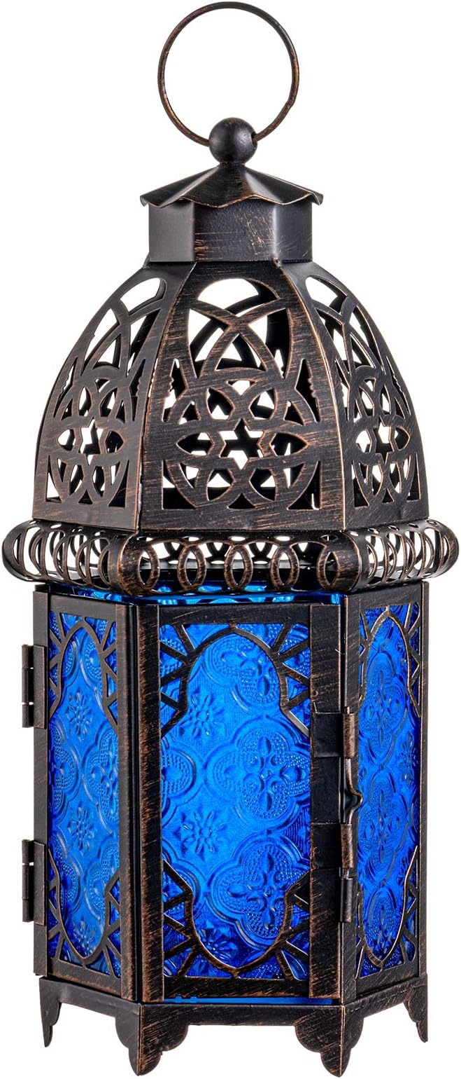 NEEDOMO Hanging Moroccan Lantern, 12.8'' Vintage Candle Holder, Metal Lanterns by NEEDOMO-LightUpYourSpace