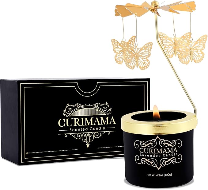 Curimama Lavender Rotating Butterfly Scented Candle Gift by Curimama