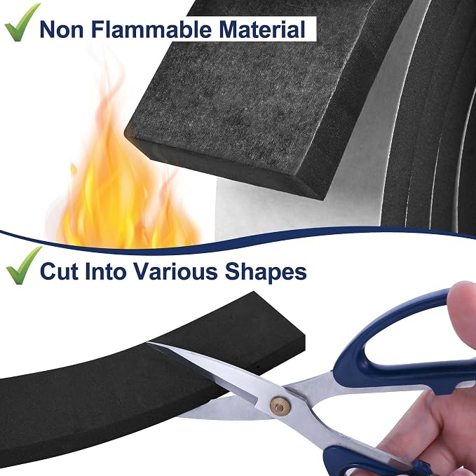 26Ft Foam Tapes Self Adhesive Foam Seal Strips 1/2In x 1/4In x 13Ft Each Roll - Image 4