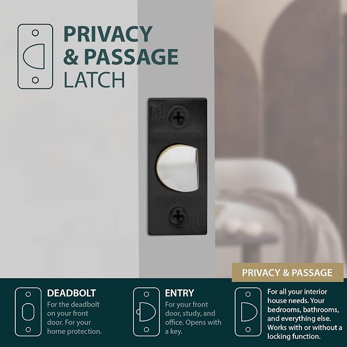 Privacy Square Latch Matte Black - Image 7