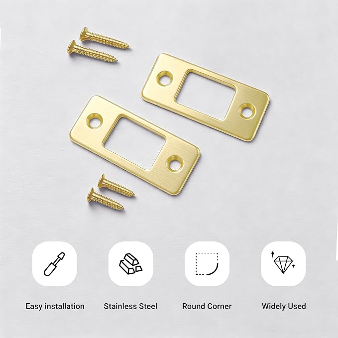 Deadbolt Restorer Strike Plates Narrow Side and Large Hole, Round Corner | - Image 5