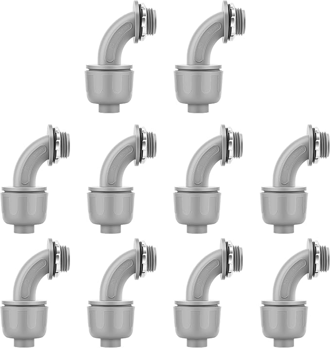 10 PCS 1/2" Liquid Tight Connector NPT Non-Metallic by Unknown