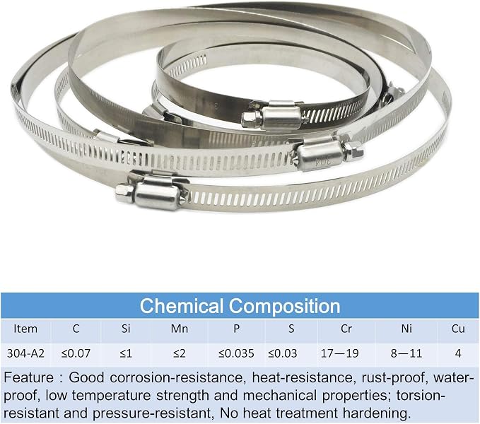 6 Inch Adjustable 304 Stainless Steel Duct Clamps Hose Clamp | Hose Clamp Pipe - Image 6