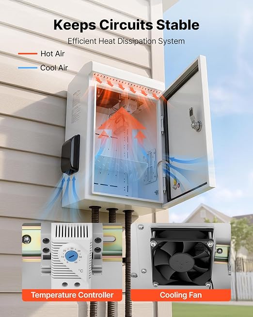 VEVOR Outdoor Electrical Box, Cold-Rolled Steel, Electrical Junction Box - Image 3