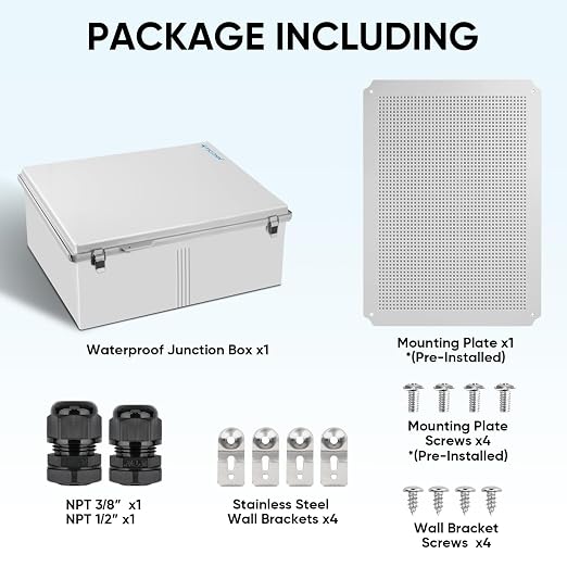 TICONN Outdoor Electrical Box Waterproof, ABS IP67 Junction Box Enclosure | - Image 6