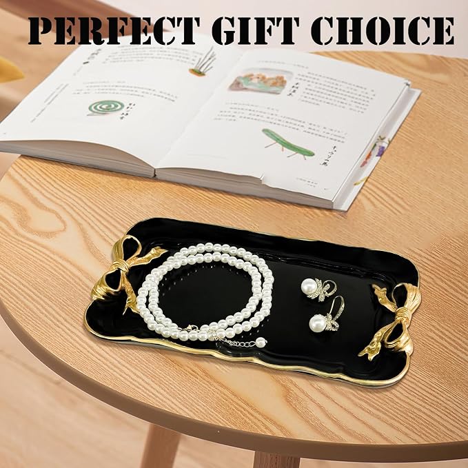 Warmtree Bow Jewelry Tray, Coquette Trinket Dish, Vanity Decor | Decorative Tray - Image 8