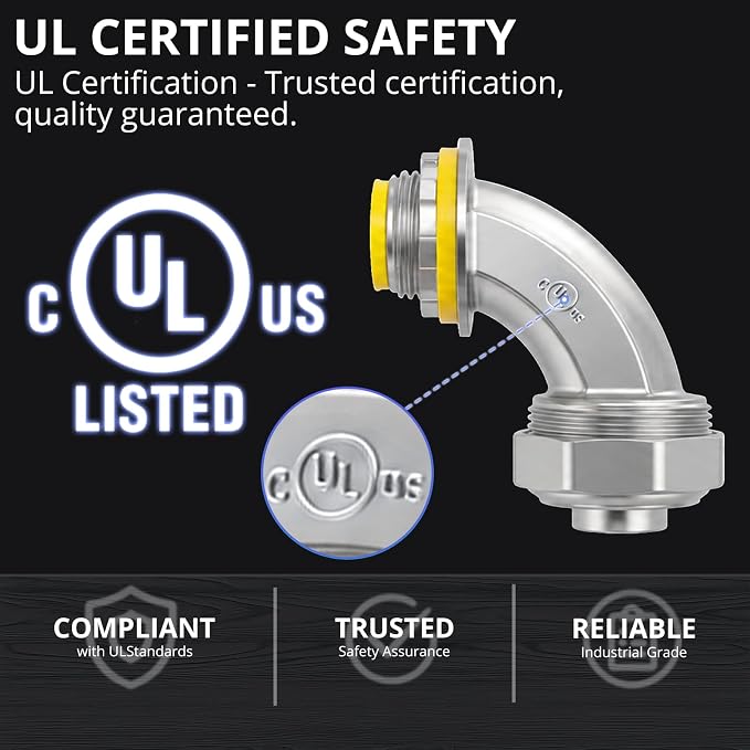 1" Liquid Tight Connector 90 Degree, corrosion resistant, 90° elbow, watertight - Image 4