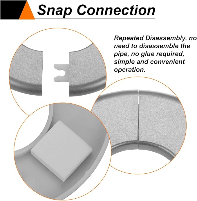 HARFINGTON 2pcs Wall Split Flange 26.5mm/1" Self-Adhesive Plumbing Cover Plates - Image 4