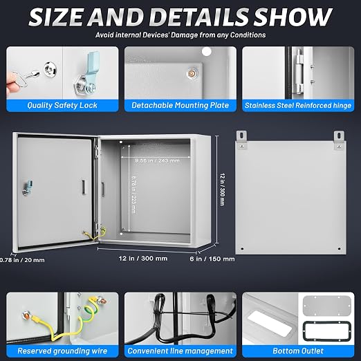 Steel Electrical Junction Box, Outdoor & Indoor Universal Project Box - Image 4
