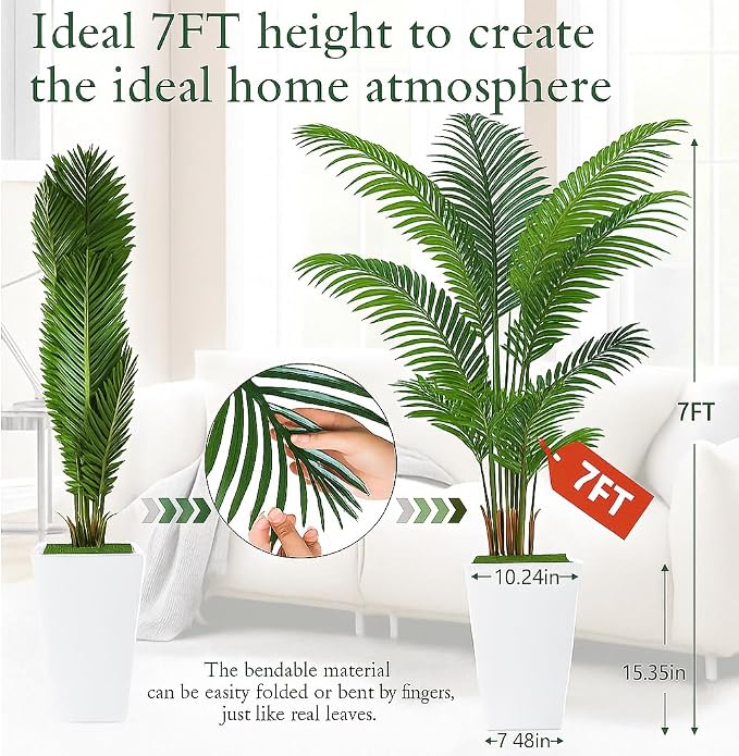 7FT Artificial Palm Tree, Tall Artificial Tree Plants - Image 2