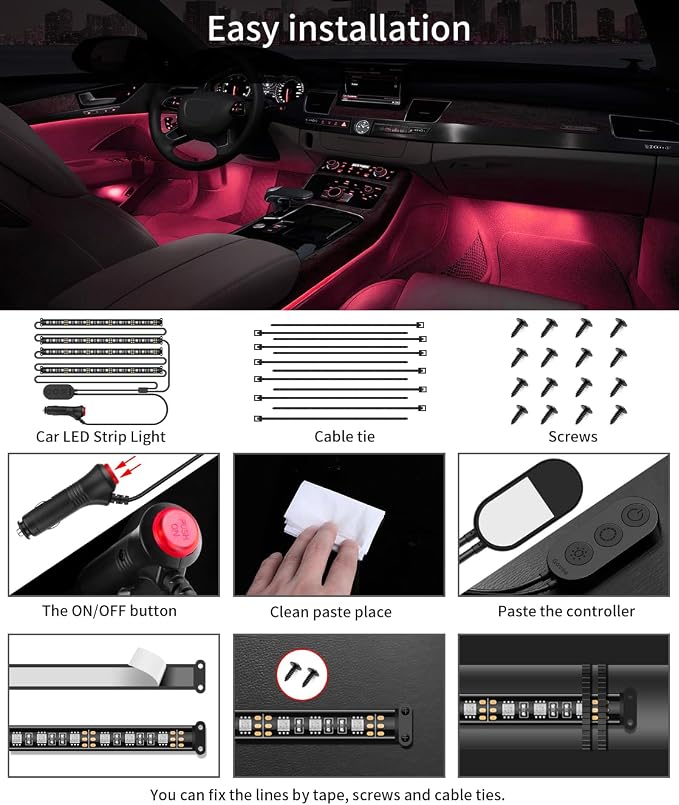 Govee Car LED Lights, RGB Smart Car Interior Lights, App Control | DIY Mode and - Image 8