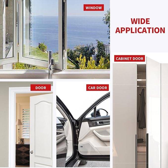 40 Feet White Rubber D-Shape Door Seal Strip, Extra Thick, Self-Adhesive - Image 7