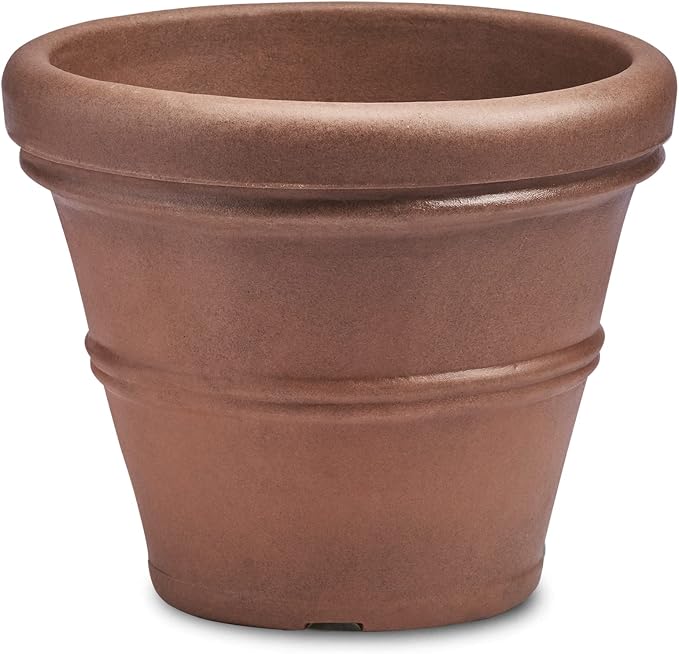 Crescent Garden Brunello Classic Rolled Rim Planter Pot, Indoor/Outdoor by CrescentGarden