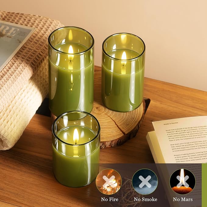 Tyawon Glass Battery Operated LED Flameless Candles - Image 4