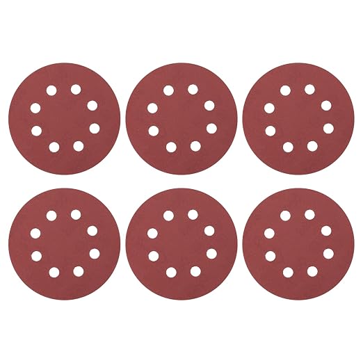 HARFINGTON 20 Pcs 5 Inch Sanding Discs 600 Grit Red Aluminum Oxide 8 Hole | by HARFINGTON
