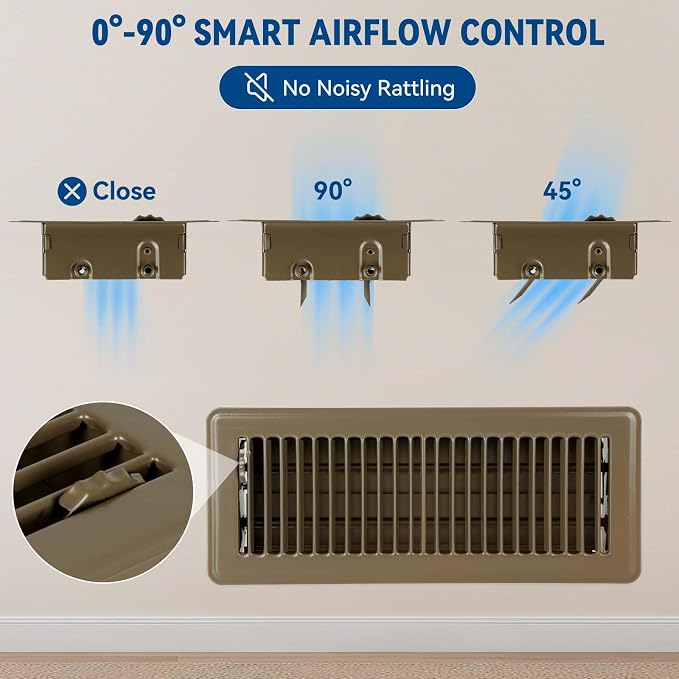 4" x 10" Floor Register Vent Covers 4Pack, Steel Floor Vent - Image 6