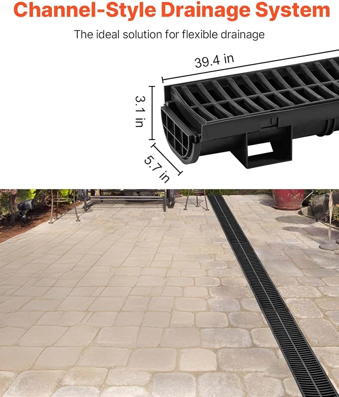VEVOR Trench Drain System 6 Pack, Channel Drain - Image 2