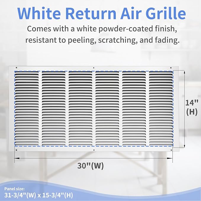 Howeall 30"W x 14"H Steel Return Air Grille, Air Return Vent Cover - Image 3