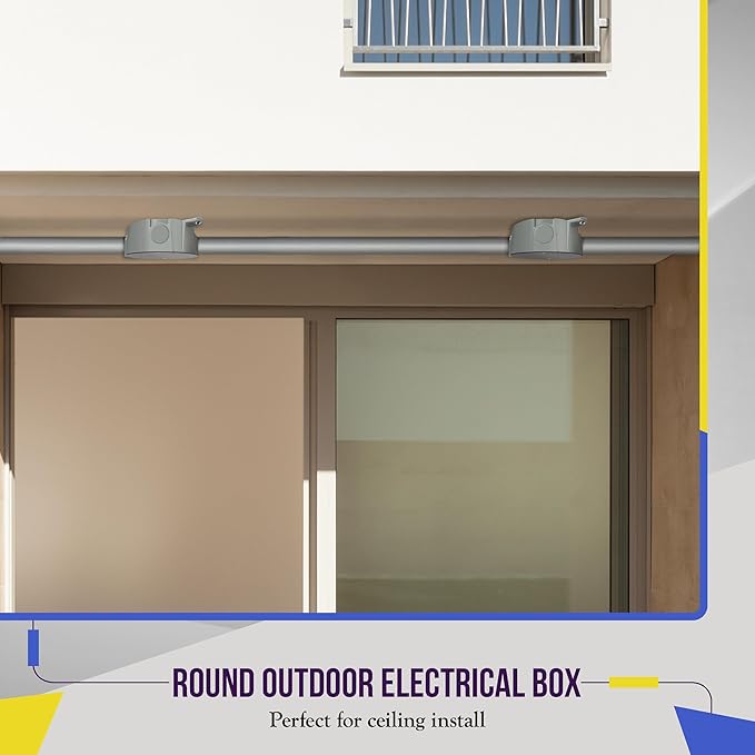 ENERLITES 4” Diameter Round Weatherproof Outlet Box - Image 7