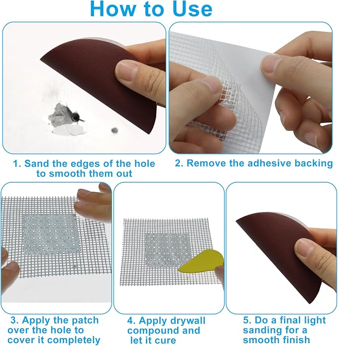 Zorfeter 15 Pack Wall Patch Kit, Quick & Easy, Dry Wall Hole Repair, - Image 5