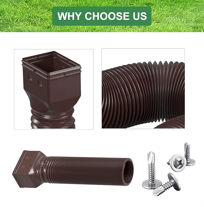 YOTODY 2 Pack Rain Gutter Downspout Extensions Flexible, Universal Drain - Image 7
