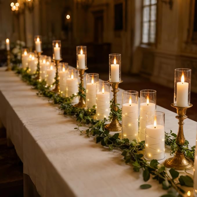 Flameless Candles, with Embedded Star String, Battery Operated Candles - Image 4