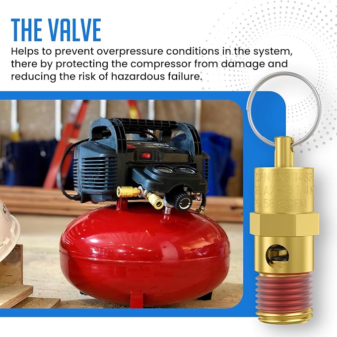 2 Pcs 1/4" NPT 135 PSI Air Compressor Pressure Relief Valve, Brass Safety Valve - Image 6