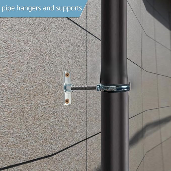 2 Sets Premium 8 Inch Adjustable Pipe Metal Bracket，Heavy Duty Galvanized Iron - Image 9