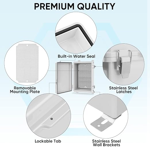 TICONN Outdoor Electrical Box Waterproof, ABS IP67 Junction Box Enclosure | - Image 4