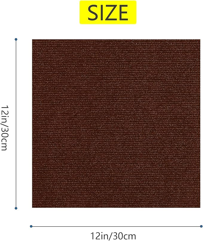 35pc 12" x 12" Self-Adhesive Carpet Tiles, Economical Temporary Flooring - Image 2