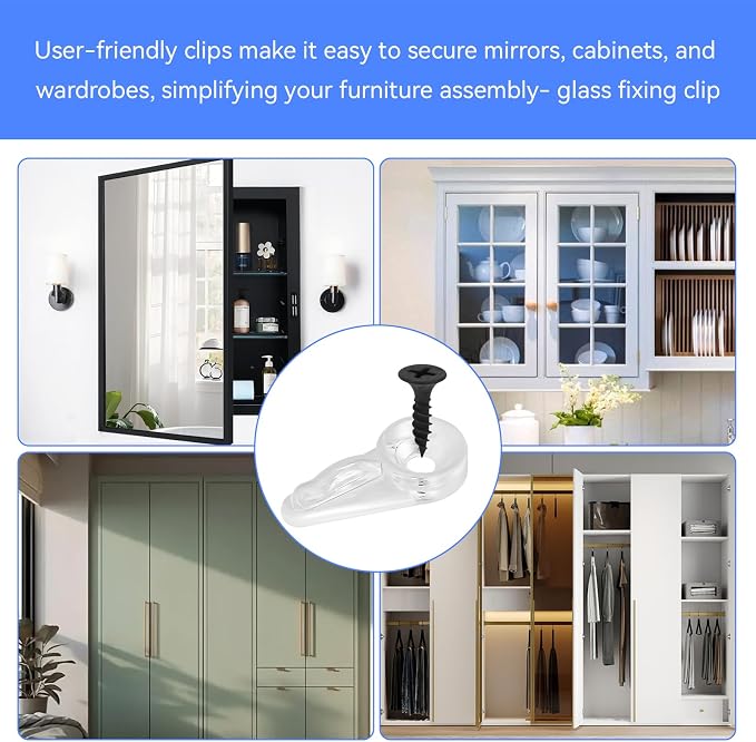 50 Cabinet Glass Retainer Clips, Glass retainer clips, Window Screen Clips | - Image 6