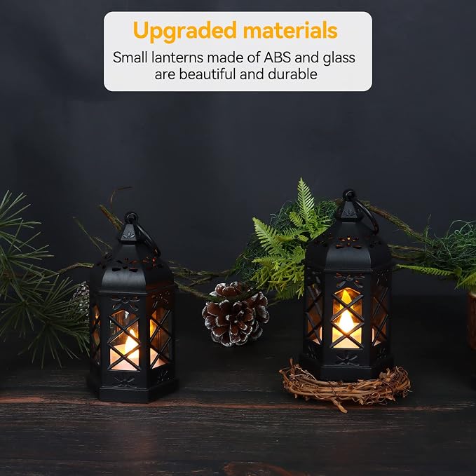 12-Pack Mini Lanterns, Small Candle Lanterns Decorative, Ramadan Eid Decor - Image 4