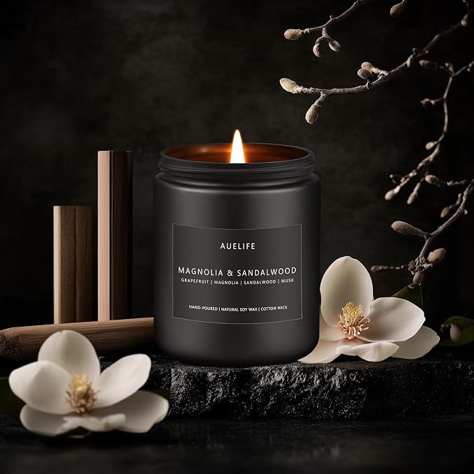 Magnolia & Sandalwood Scented Candle - Image 4
