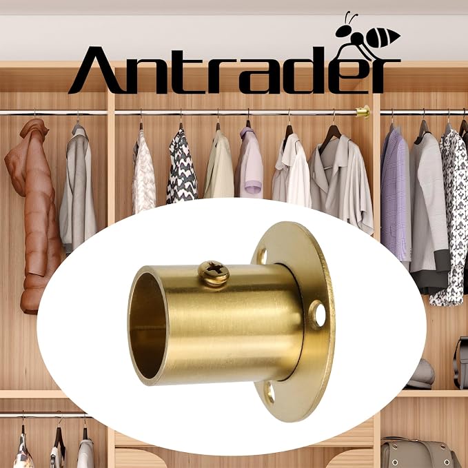 Antrader 4Pcs 1" Stainless Steel Adjustable Closet Rod Flange Holders, Set - Image 4