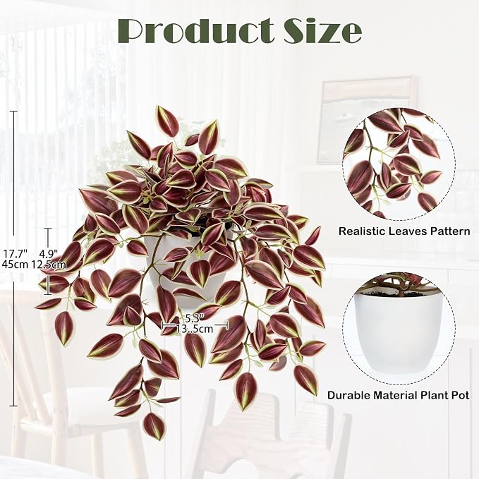 Briful Faux Plants Indoor Fake Potted Silk Plants Artificial Watermelon - Image 2