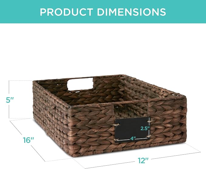 Best Choice Products Set of 4 16x12in Large Water Hyacinth Pantry Baskets - Image 7