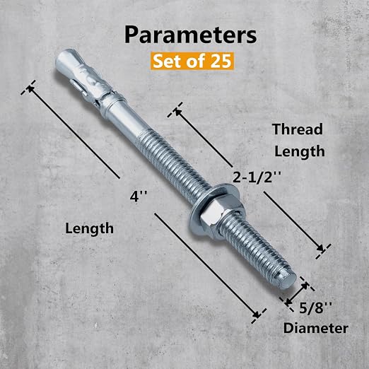 Party Animal 5/8 x 4'' Wedge Anchor, 5/8 Inch Diameter - Image 2