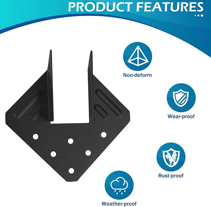 Hurricane Ties 48 Pack, Hurricane Straps, Rafter Brackets | Black Powder - Image 5