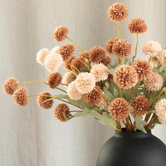 RyddeligHome 12 Stems Fake Mum Flowers - Image 4