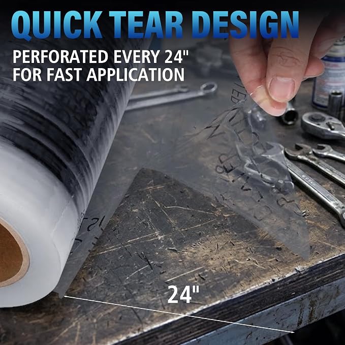 Auto Adhesive Plastic Floor Mat Roll, 4 Mil, 100 Mats - Image 5