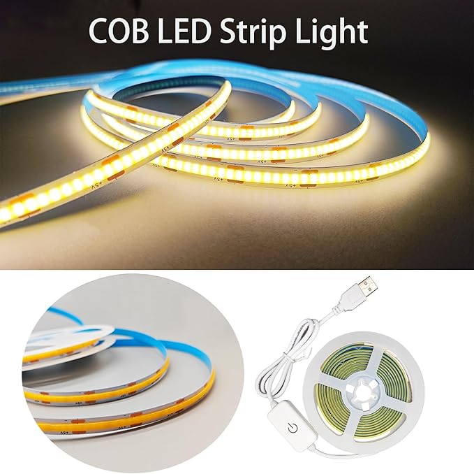 ZSLAIFU A 5V USB LED Light Strip, COB LED Strip Lights, Small LED Strip Light - Image 2